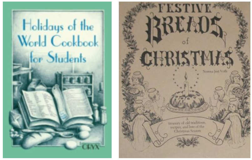 two holiday cookbook covers