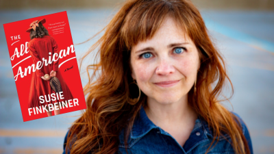 Photo of Author Susie Finkbeiner and the cover of her newest book