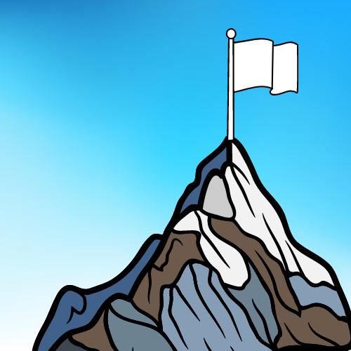Mountain with flag 