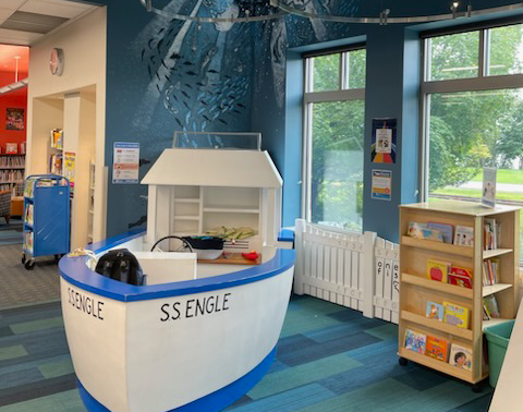 Youth services boat reading area