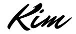 handwriting style signature for "Kim"