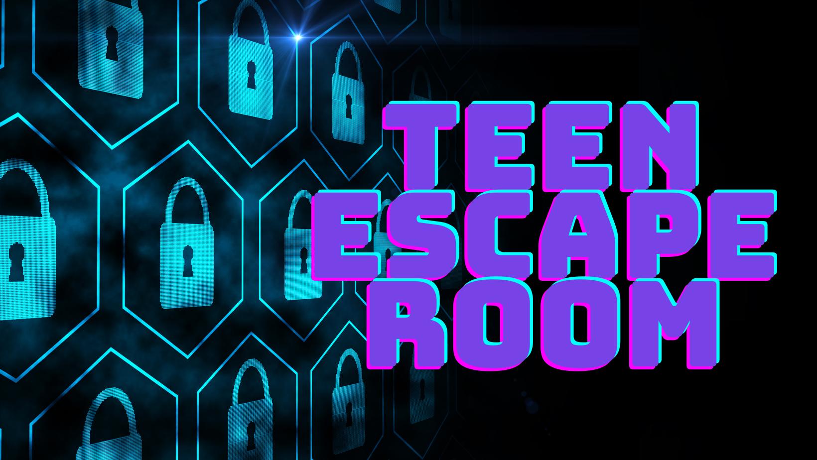 Teen Escape Room blue padlock pattern