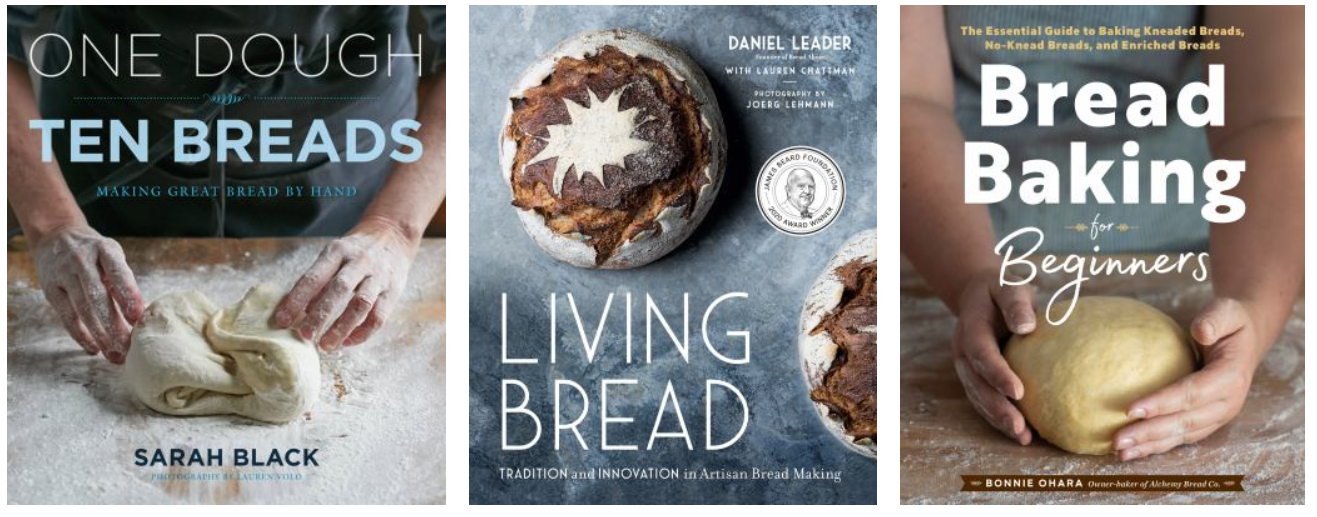 three bread cookbook covers