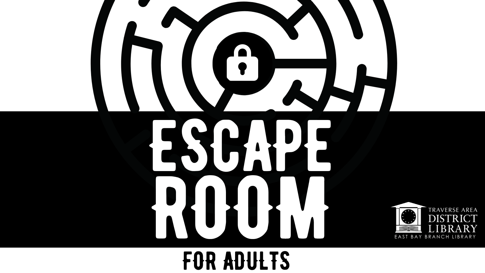Escape Room For Adults with maze and lock symbol