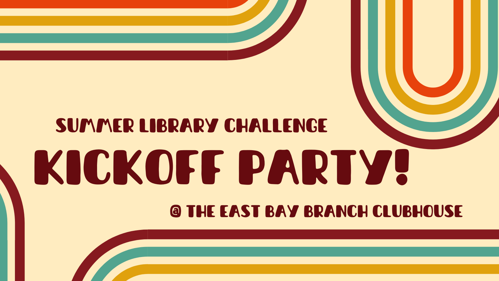 Groovy colorful lines with Kickoff Party