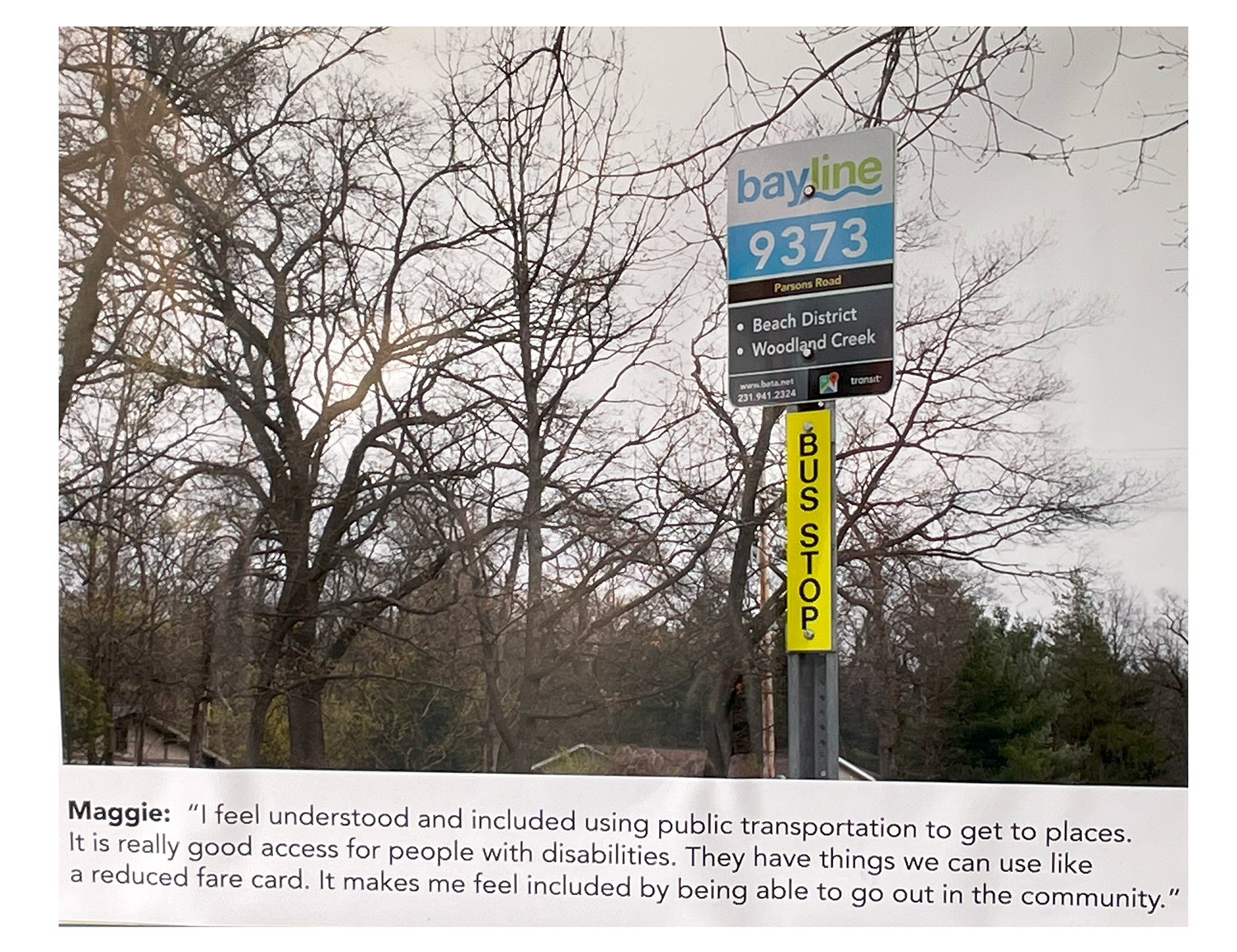Photo of a BATA bus stop sign