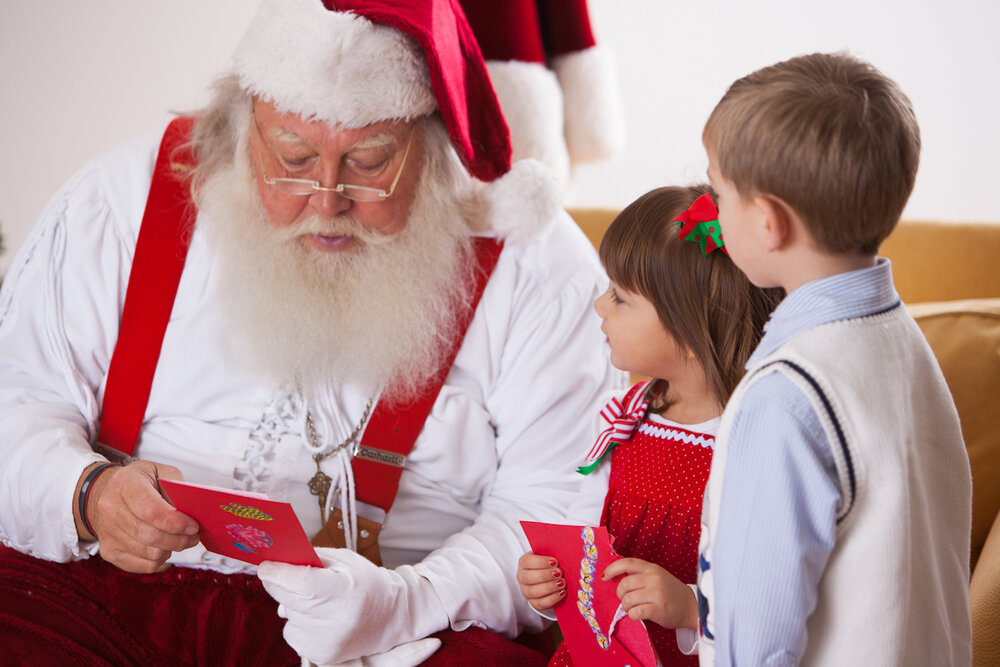 Santa reading to children