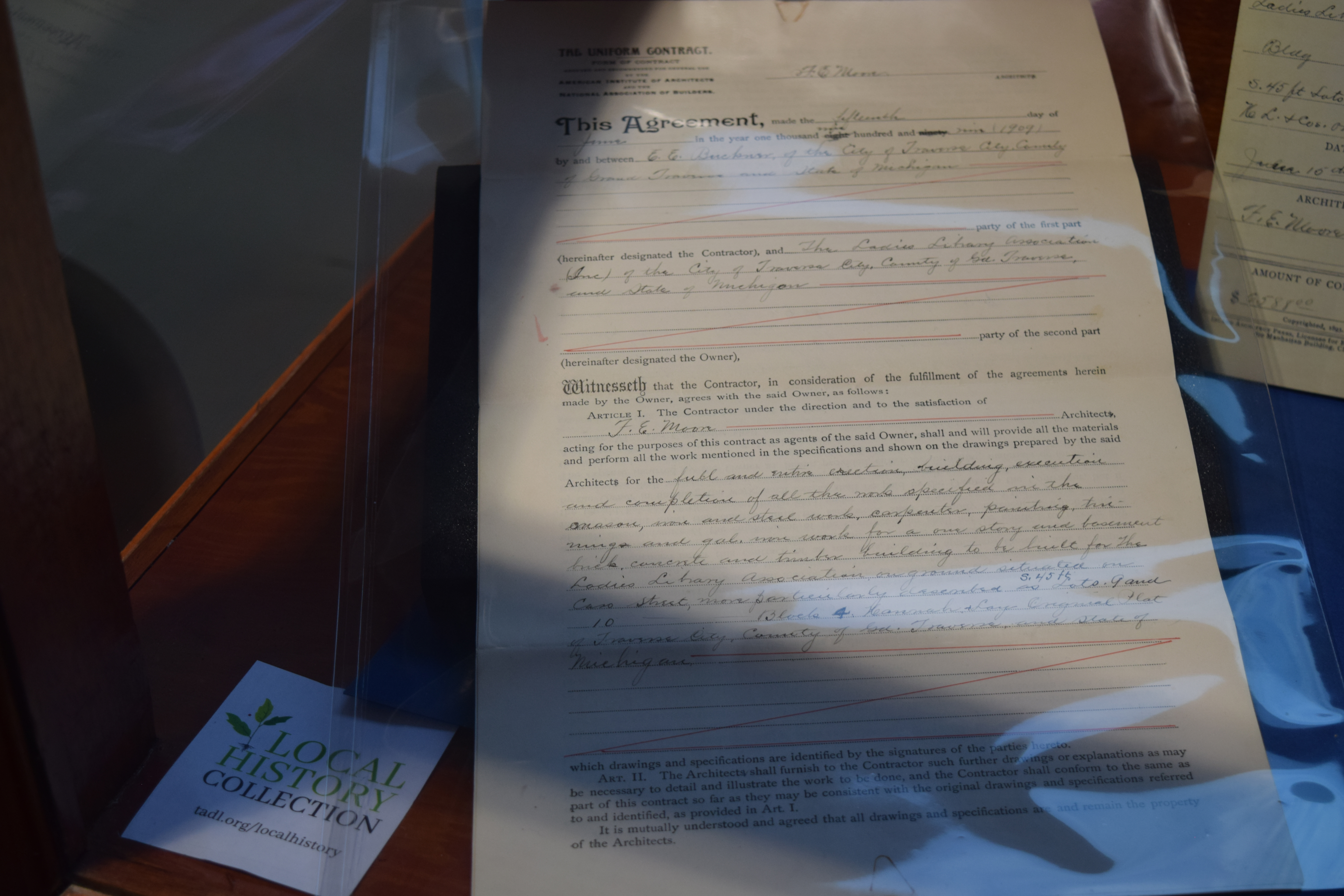 Original contract document with signatures