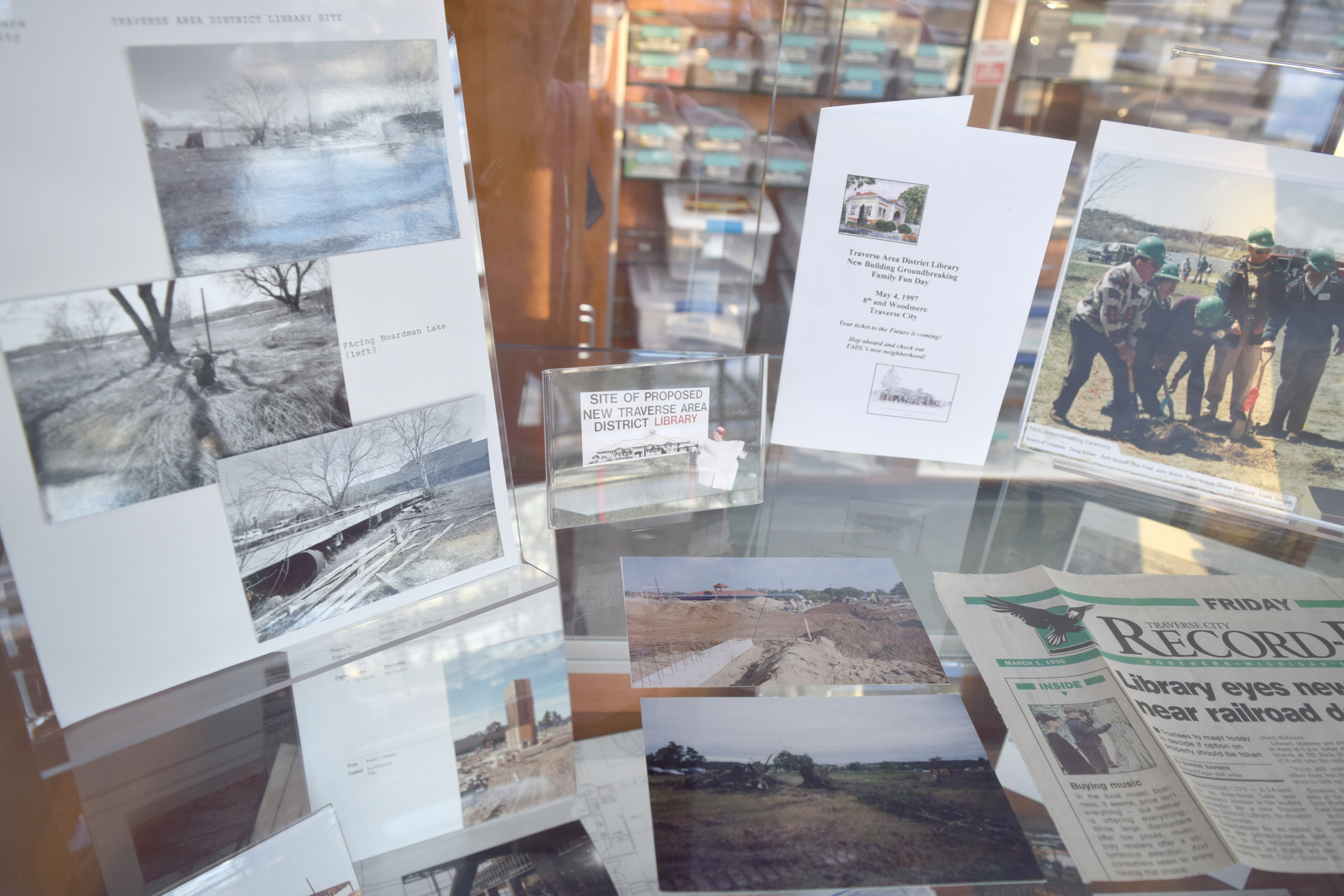 Groundbreaking photos and newspaper article about the new site