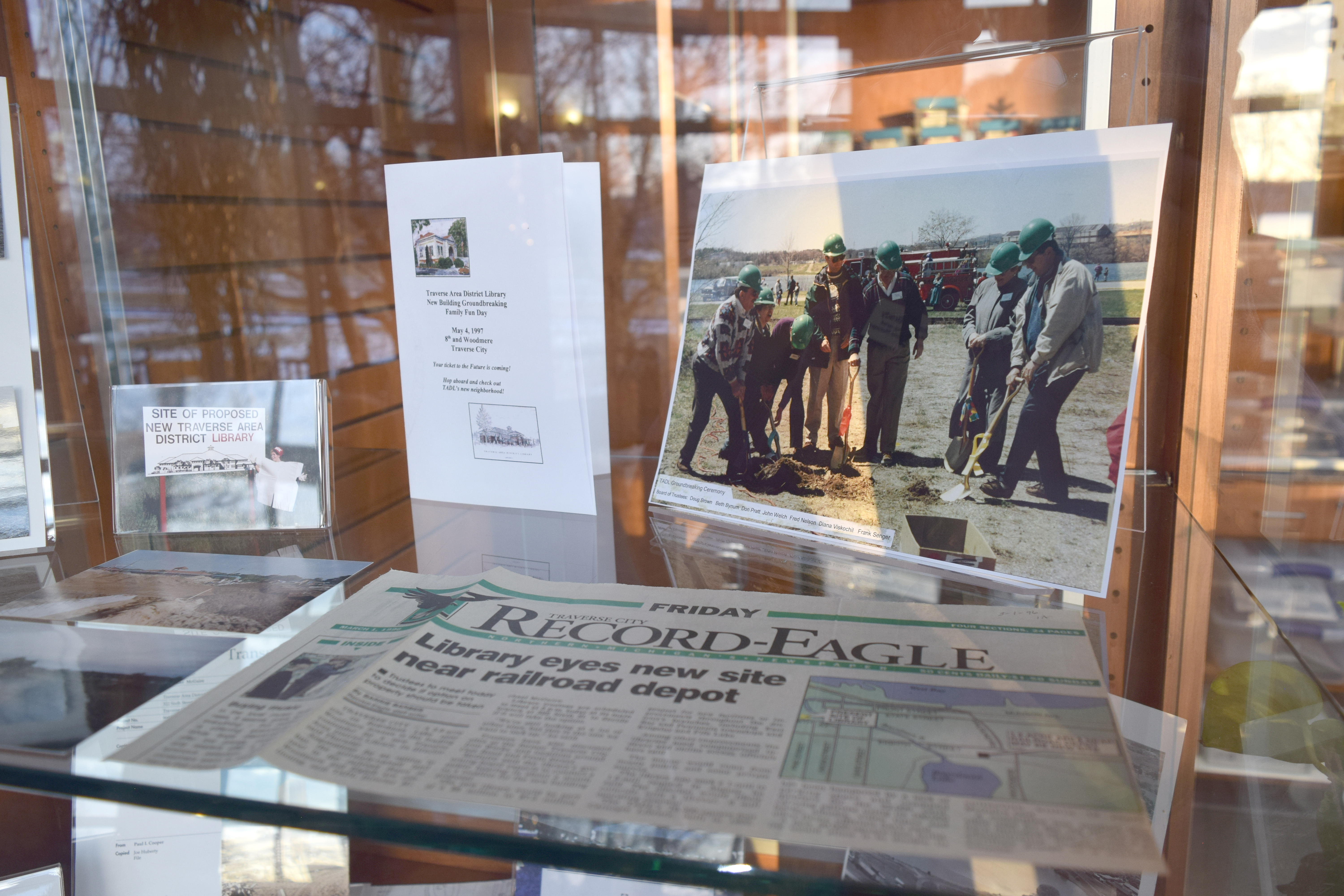 Groundbreaking photos and newspaper article about the new site - closeup