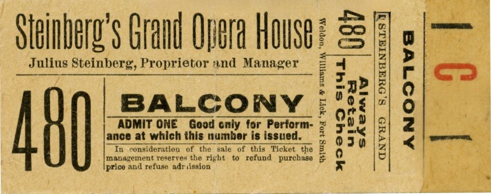 Steinberg's Grand Opera House Ticket Balcony 480