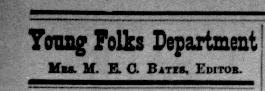 Young Folks Department Cclumn heading from newspaper