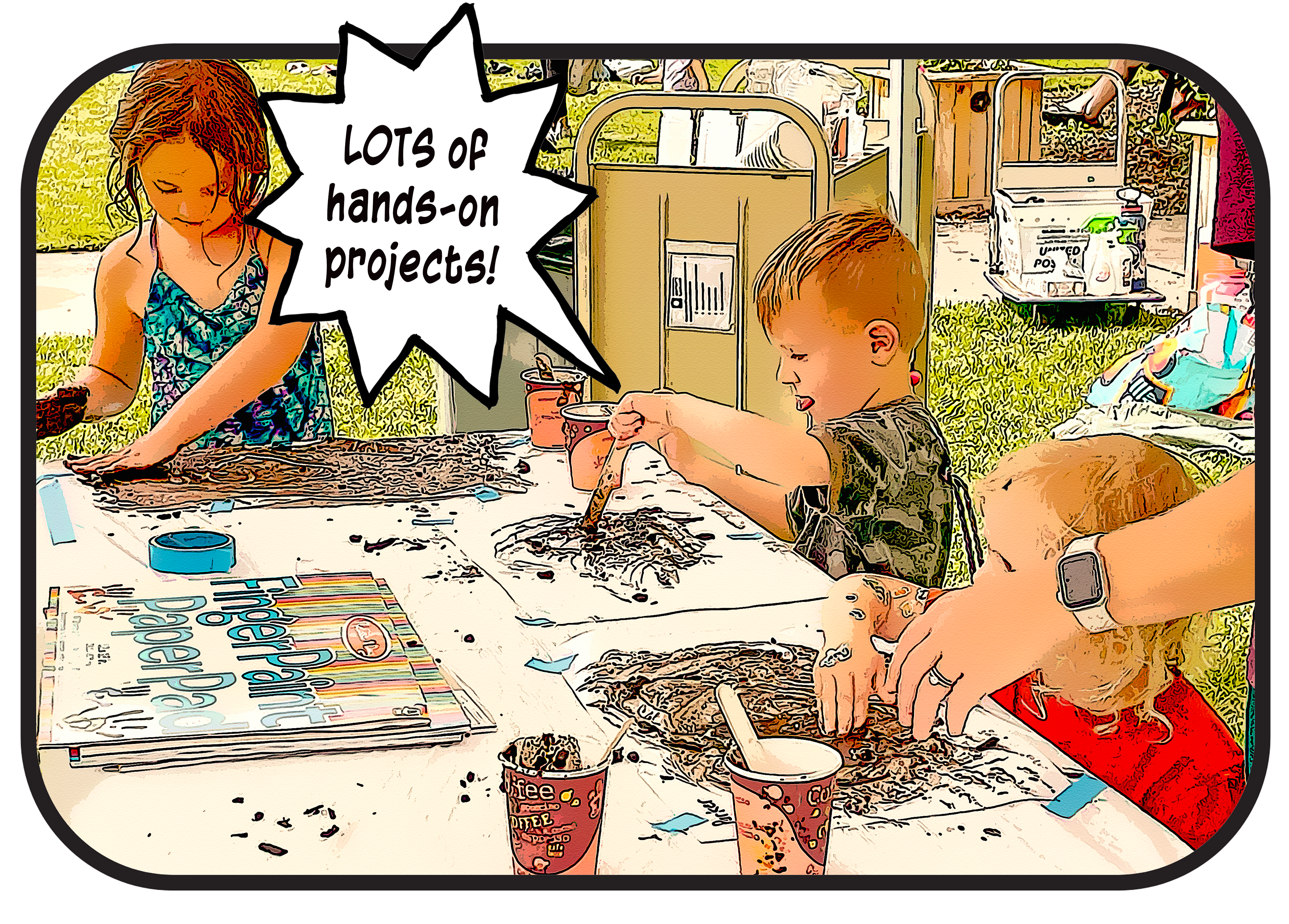children fingerpainting