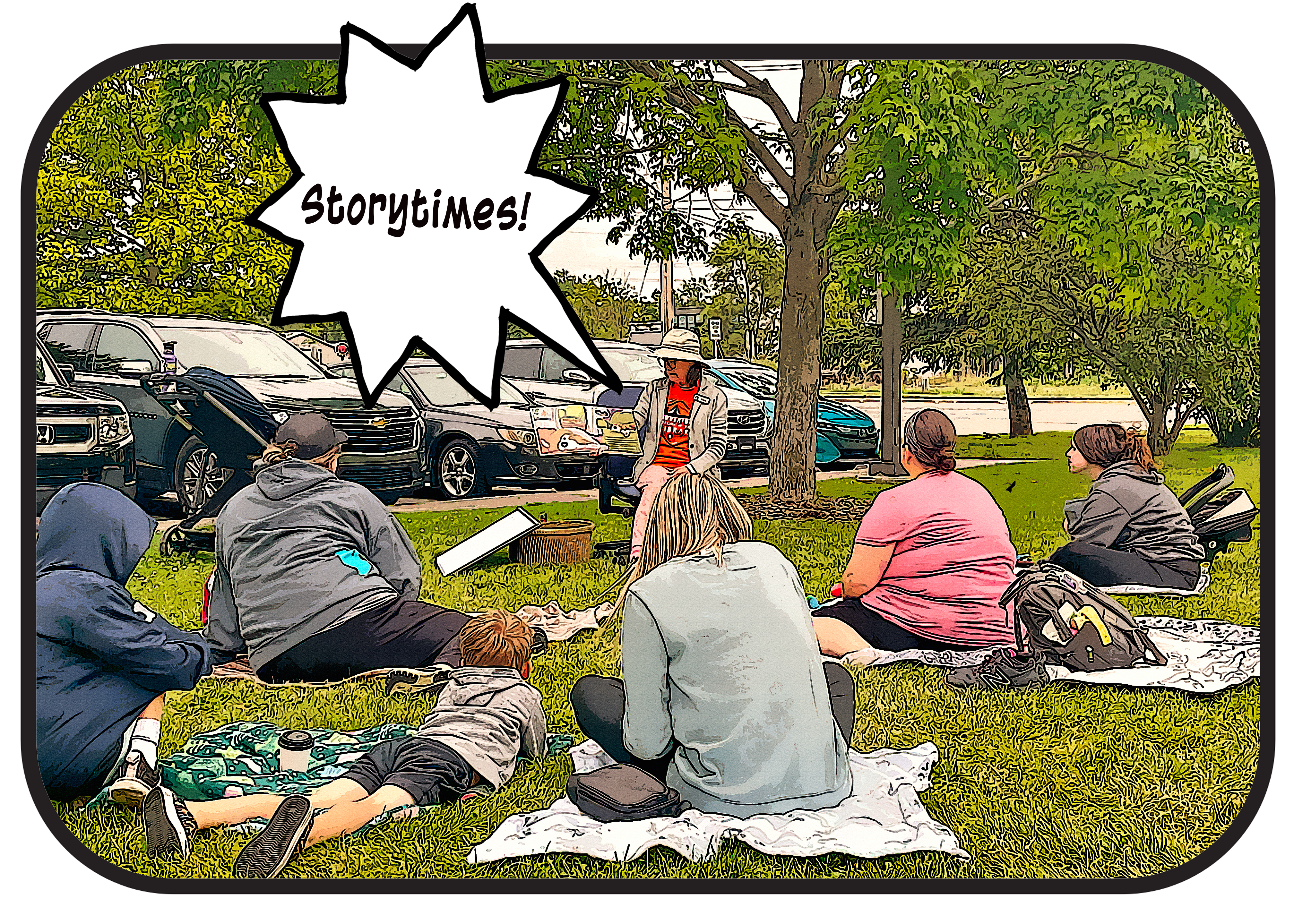 group at outdoor storytime