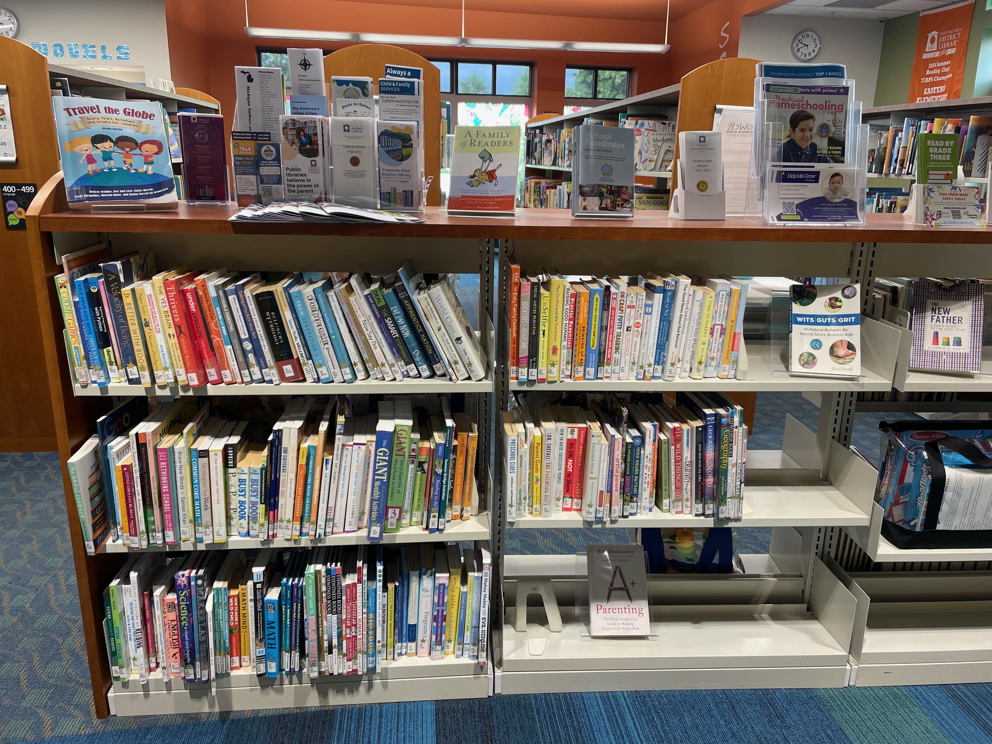 Shelves of colorful books