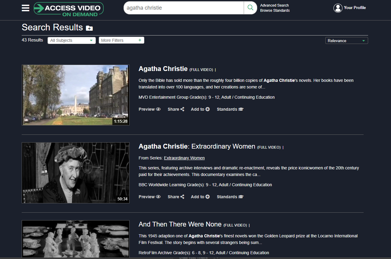 Christie videos on Access Video