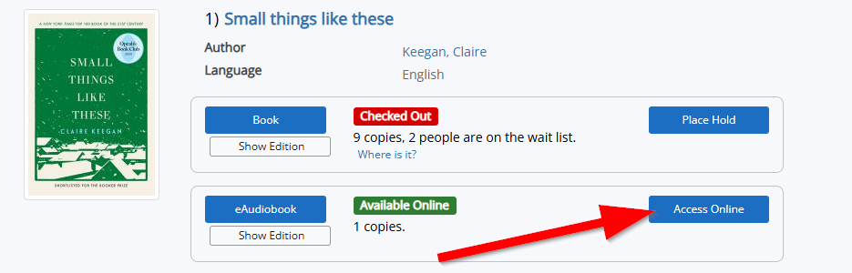 Screen Shot Showing On Demand Digital Content in Catalog