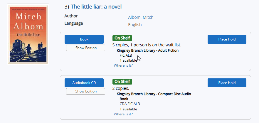 Screenshot showing grouped works