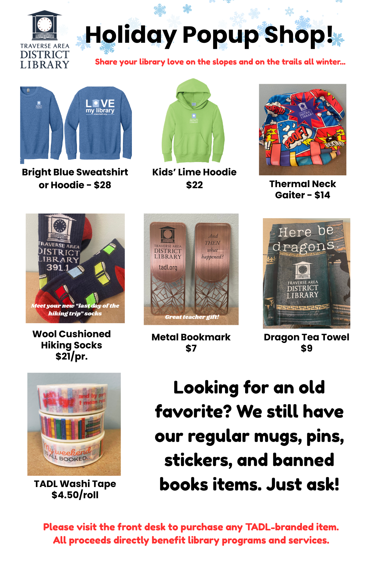 sweatshirts and other items for sale