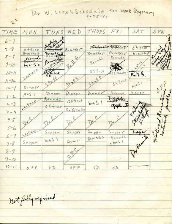 handwritten calendar