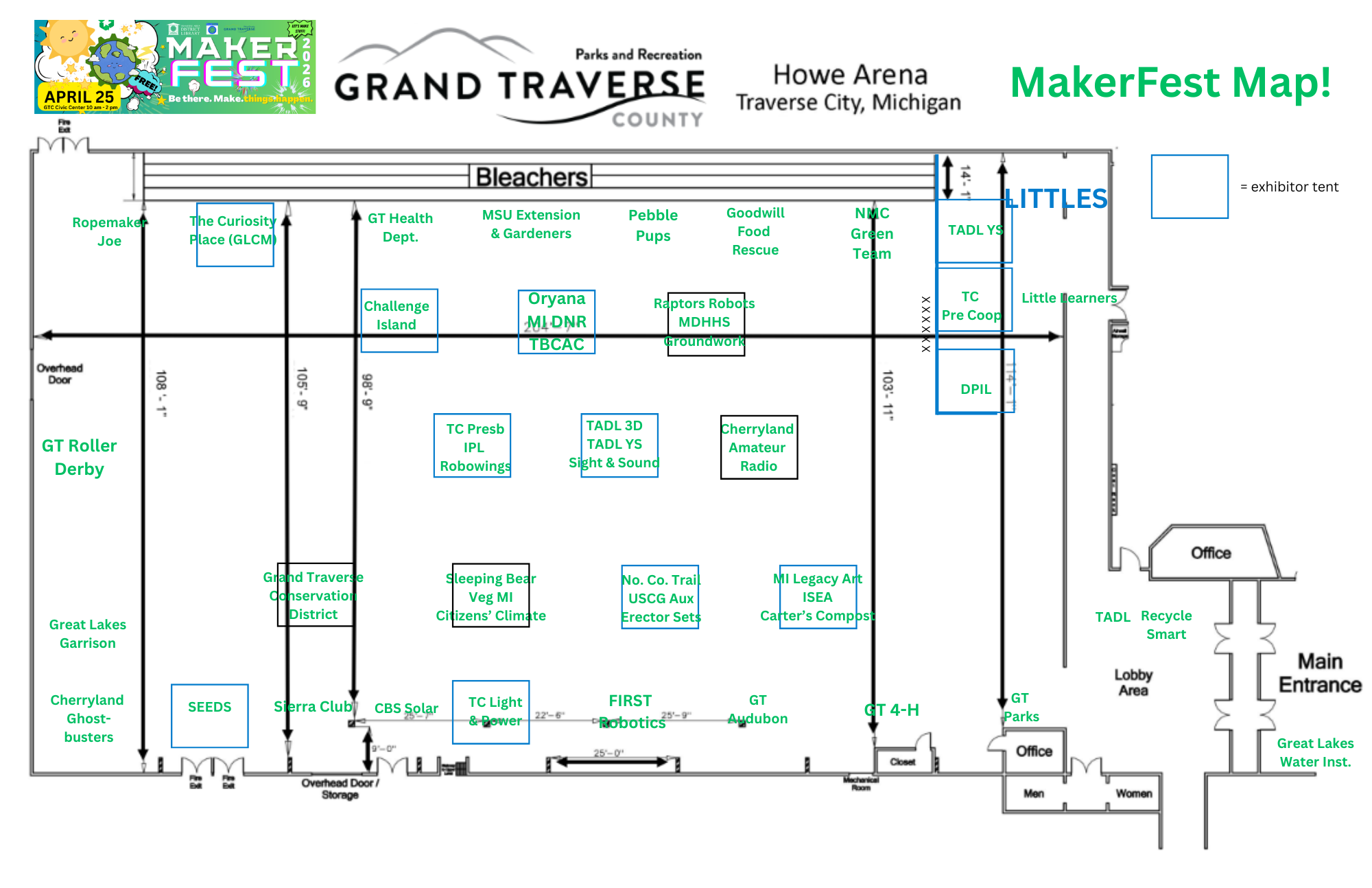 Map of civic center layout