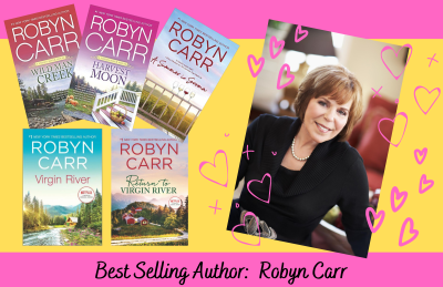 Book covers and author photo of Robyn Carr