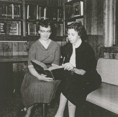 Two librarians in the Michigan Room