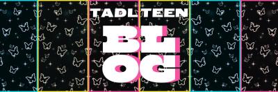 Header with light butterflies on a black background. Details are highlighted in neon blues, yellows, or pinks. Image text reads TADL Teen Blog.