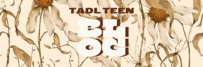 Header in sepia tones with fall flowers in the background. Text reads: TADL Teen Blog.