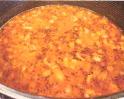 pot of fasolada greek bean soup