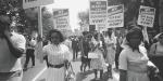 Social Justice Suite - Black men and women marching in Civil Rights protest.