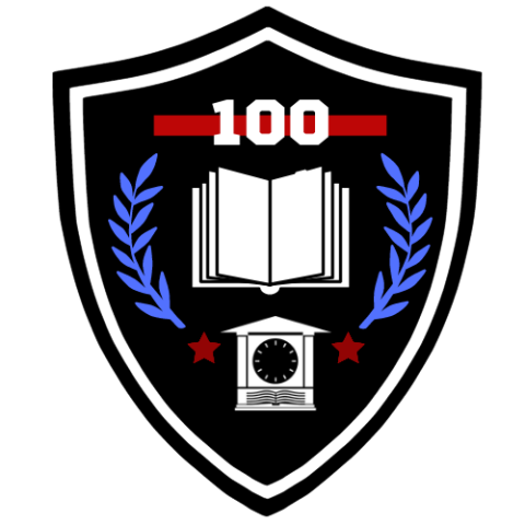 Black 100 books badge