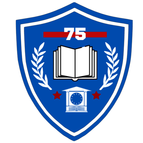 Blue 75 books badge
