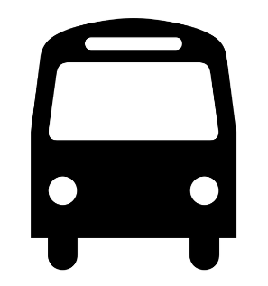 black clipart of the front of a bus