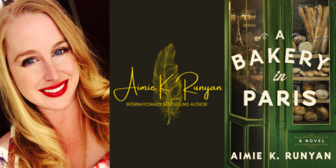 Photo of author Aimie Runyan and cover of newest book