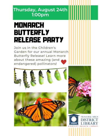 Image of a monarch butterfly with its wings spread open.