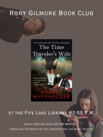 Book cover with a young girl on it. And pictures of Rory Gilmore around the book cover.