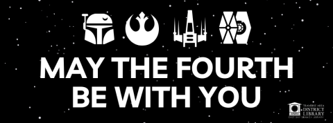 Starry black sky with white star wars symbols