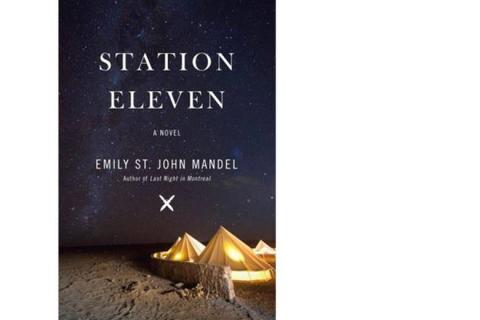 Book cover for Station Eleven featuring tents under a night sky