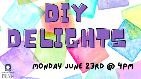 DIY Delights Monday June 23rd @ 4pm with pastel squares as background