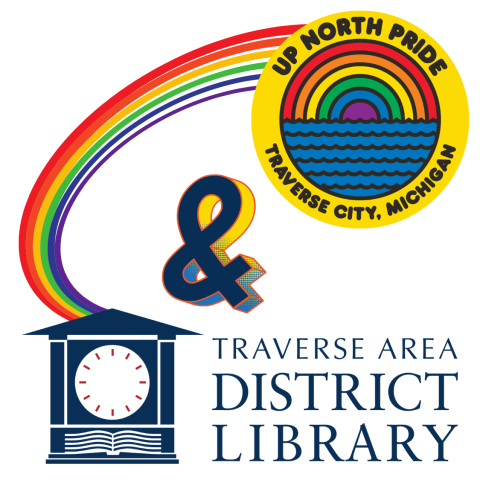 TADL Logo with rainbow leading to Up North Pride logo