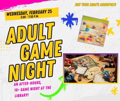 Splashes of neon spray paint with photos of hands playing a board game, and board game pieces