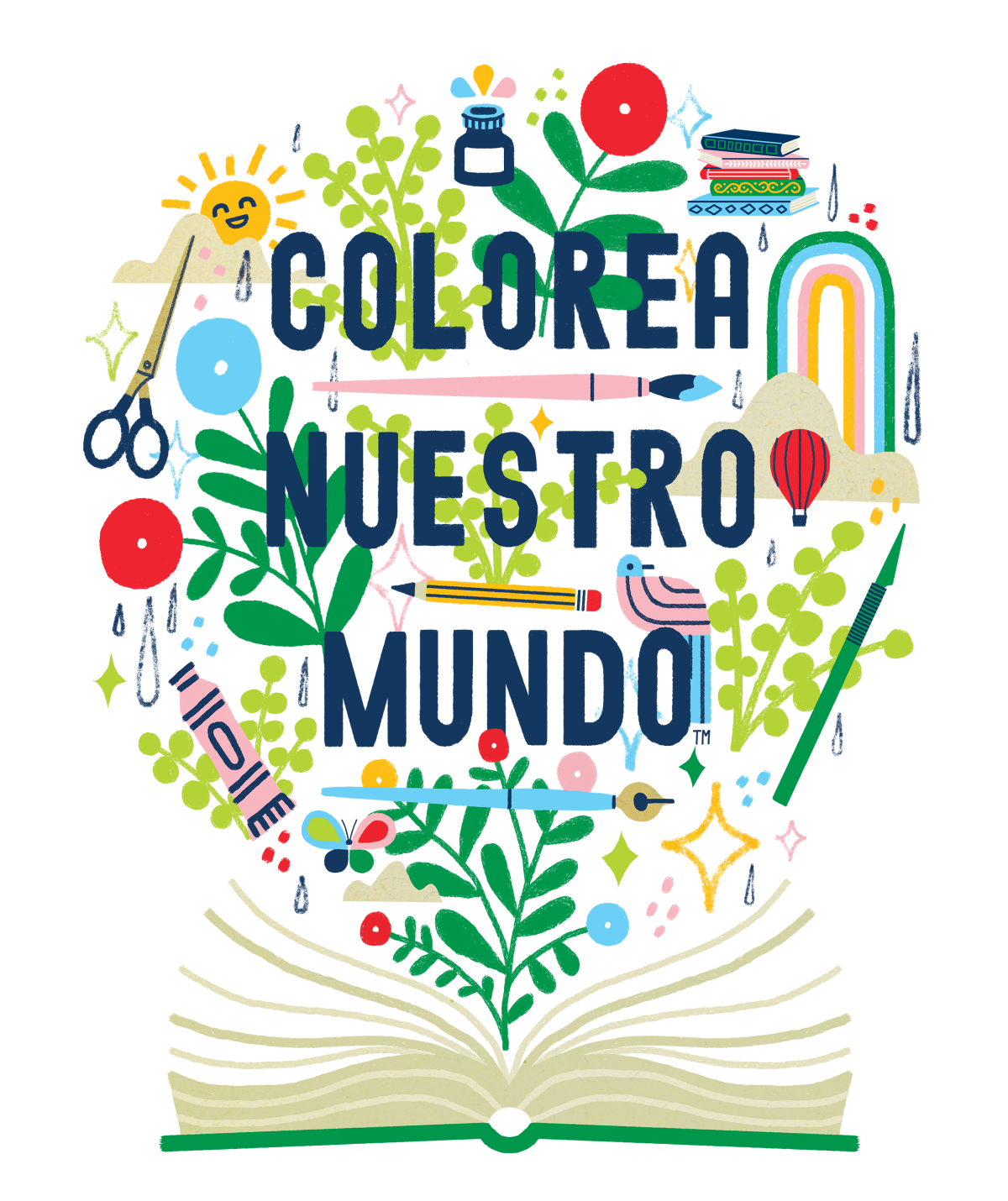 Colorea Nuestro Mundo, "Color Our World" logo in Spanish