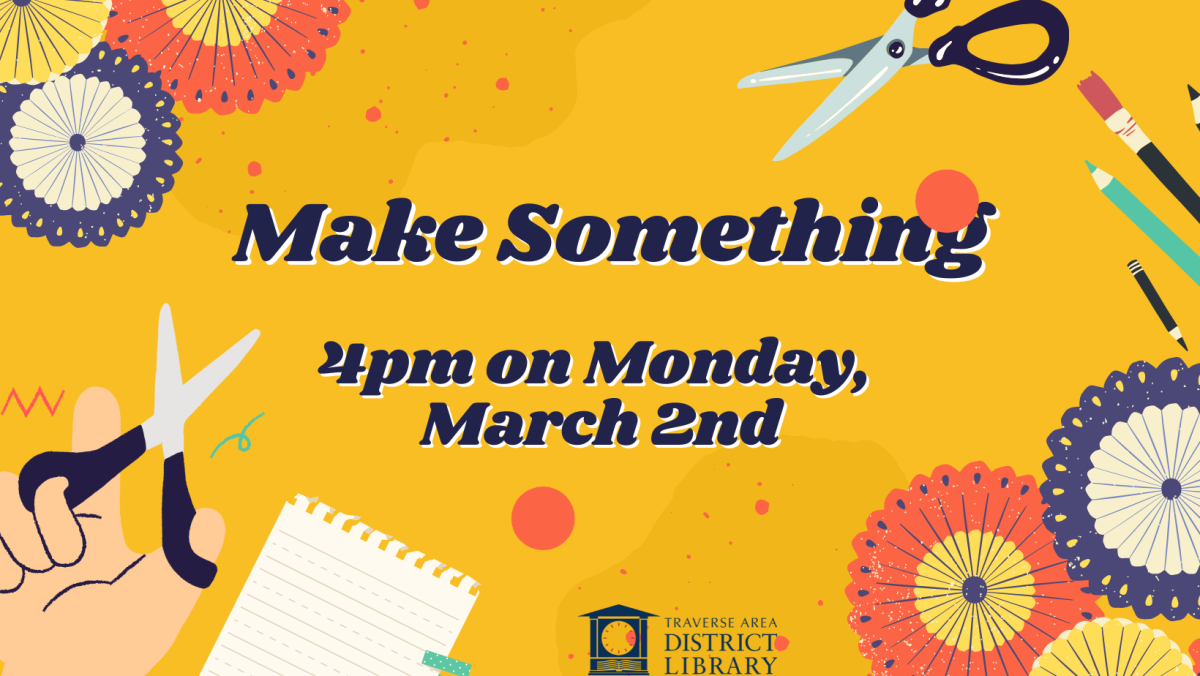 make something 4pm Monday March 2nd surrounded by crafting supplies like scissors and fabric