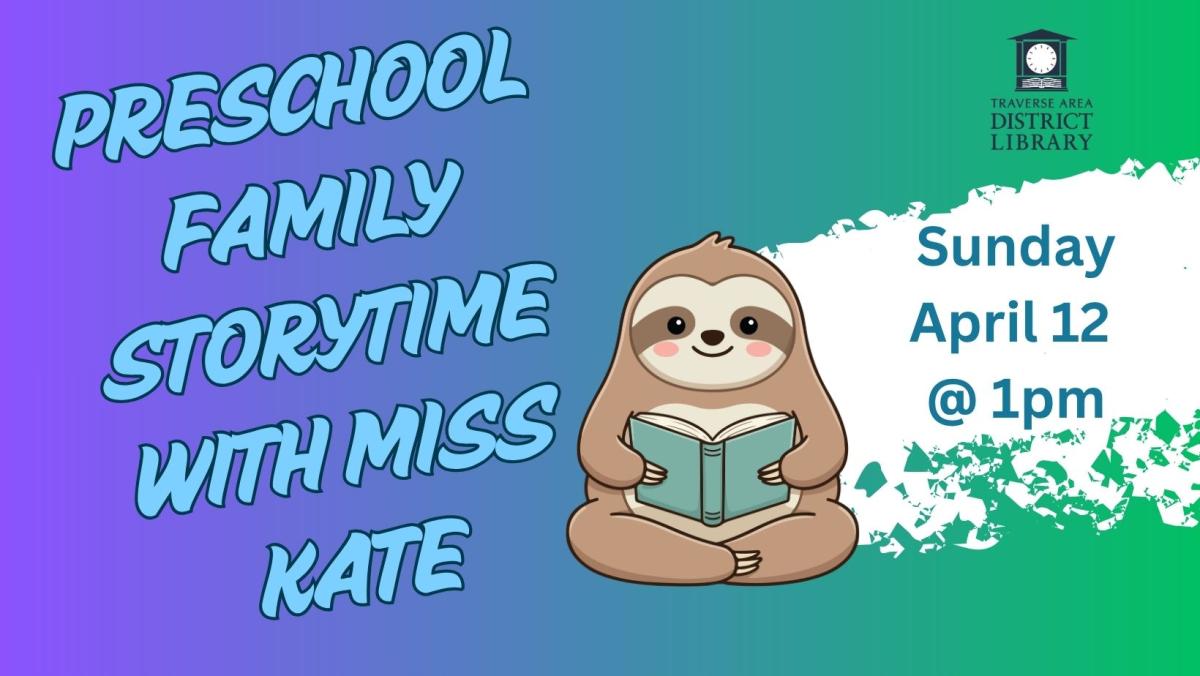 April 12 Preschool Storytime 1 PM