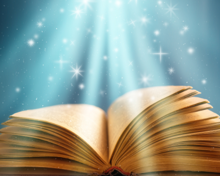 book with light and stars