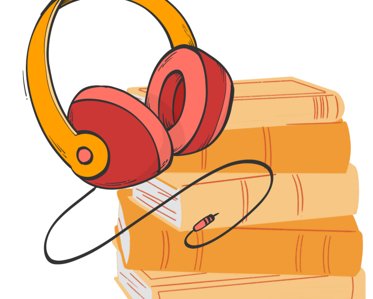 books and headphones