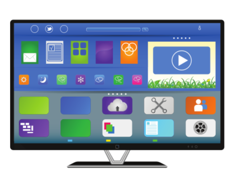 Computer screen with icons