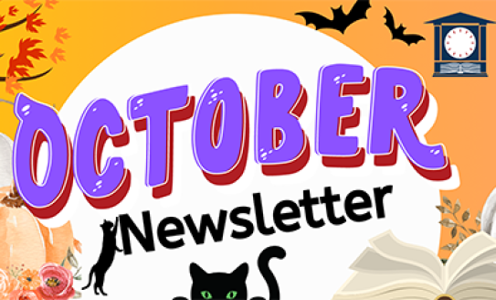 October newsletter with black cat