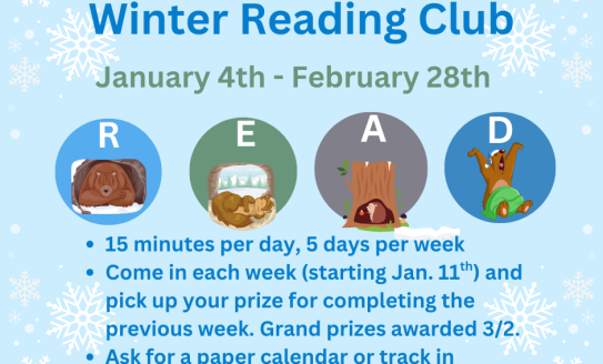Winter Reading Club: January 4th - February 28th
